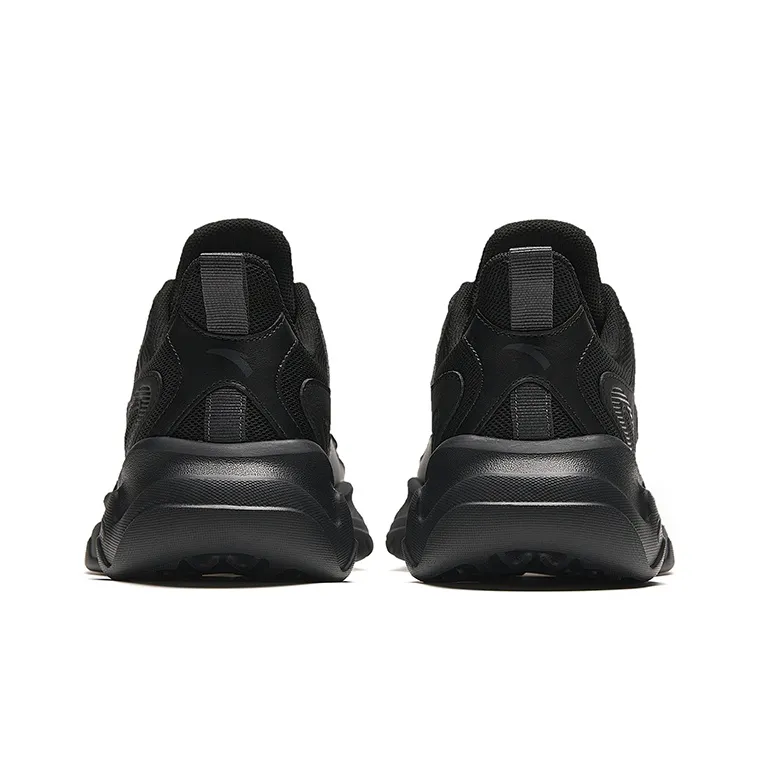 Anta Irregular Shape Cushioning Slip Resistant Low Top Casual Shoes Men's Black-2