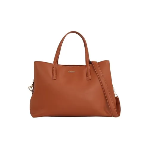 CALVIN KLEIN Recycled Polyester Tote Bag, Shopping Bag, Shoulder Bag, Crossbody Bag, Handbag Women's Brown