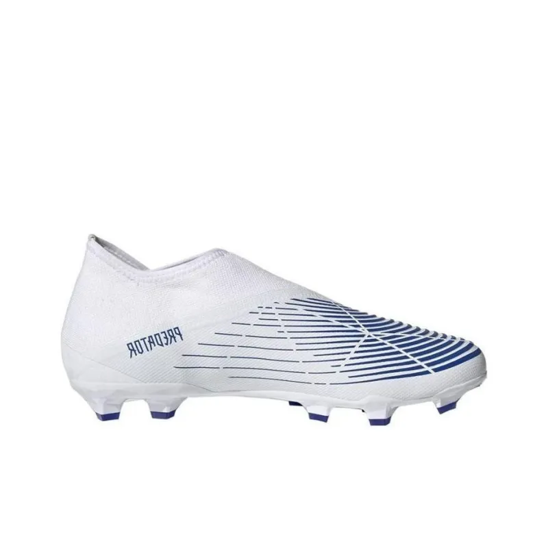 Adidas Predator Edge.3 FG Firm Ground Cushioning, Wear Resistant Soccer Shoes Men's White Blue-1