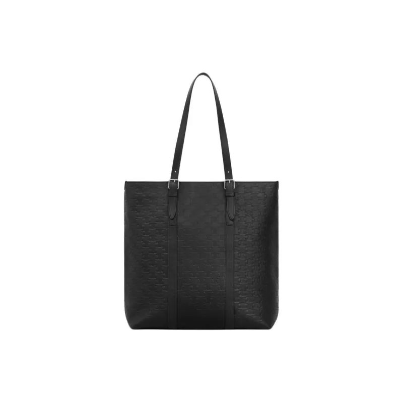 CELINE Calfskin Tote Bag, Shopping Bag, Handbag Men's Black-3