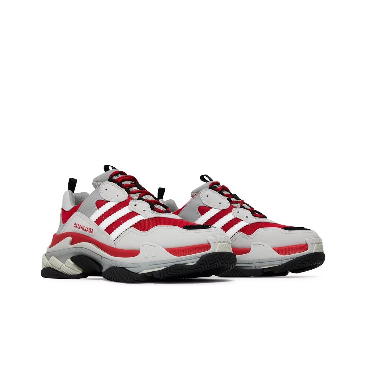 Balenciaga X Adidas Triple S Red Grey Black POIZON