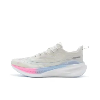 XTEP Two Thousand Kilometers 2.0 Running Shoes Women's Low Top Sail White/Fluorescent Cherry Blossom Pink