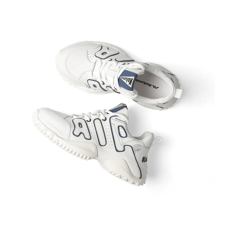 KOLUMB Cushioning, Wear Resistant Low Top Chunky Sneakers Men's White Blue-2