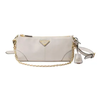 PRADA Re Edition Leather Crossbody Bag Shoulder Bag Women's White