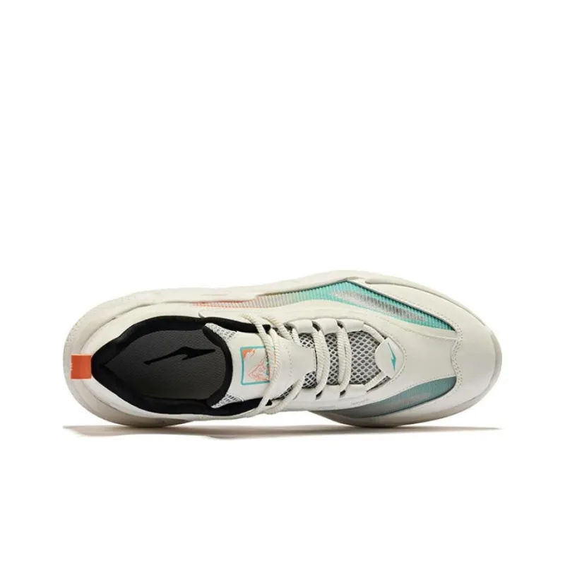 Erke Wu Yan 3.0 Cushioned Wear Resistant Lightweight Low Top Chunky Sneakers Men's Microcrystal White White Mist Gray-2
