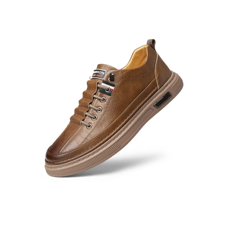 Poitulas Casual Shoes Men Low Top Black/Brown-5