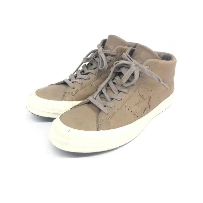 Converse One Star Leather Mid Brown Non-slip Lightweight Mid-Top Skateboard Shoes Unisex Brown-2