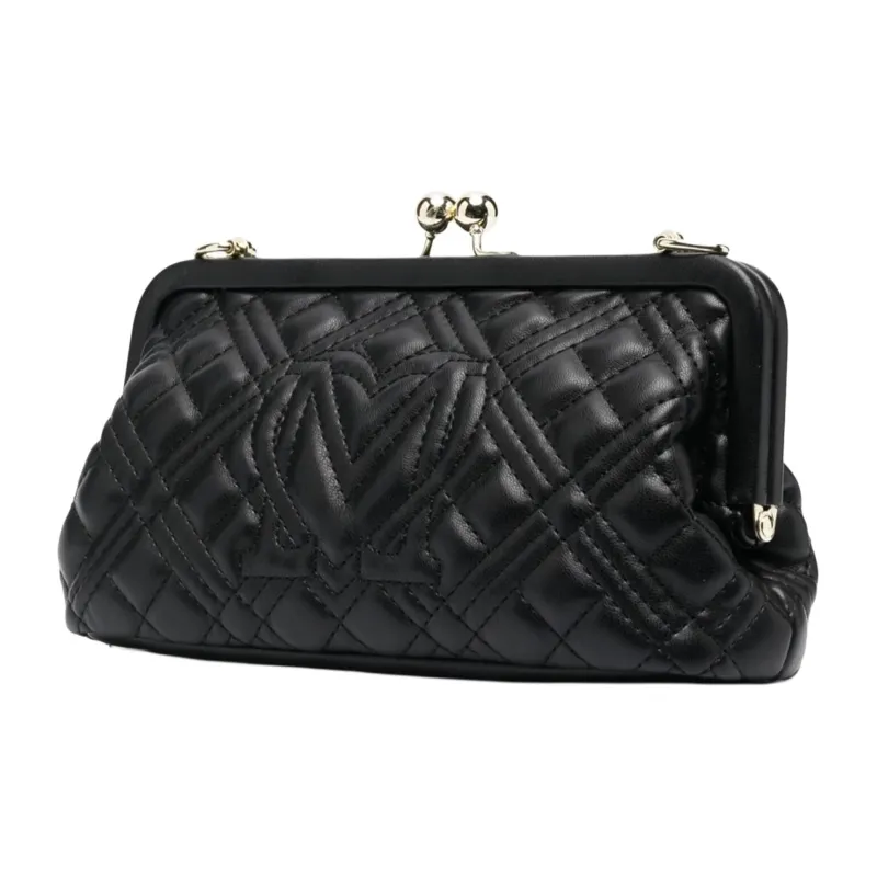 LOVE MOSCHINO Polyurethane Clutches Shoulder Bag Crossbody Bag Women's Black-4