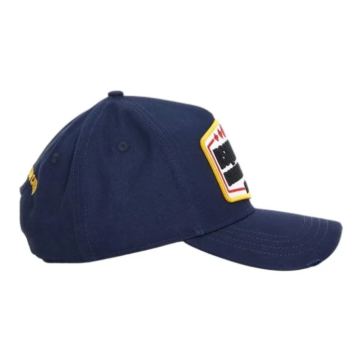 DSQUARED 2 Maxi Logo Patch Distressed Baseball Cap-2