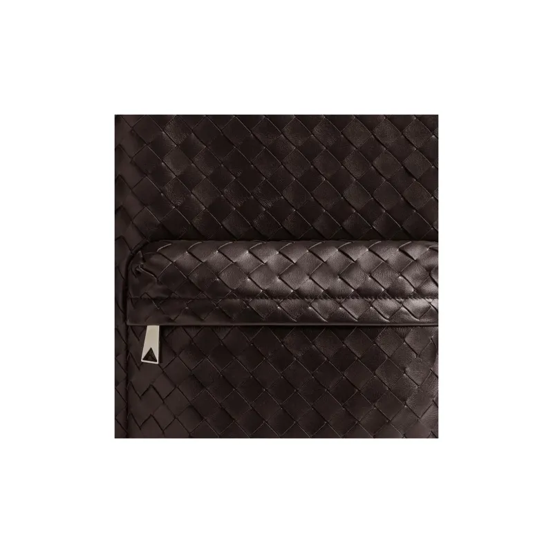 Bottega Veneta Cow Leather Backpack Medium Size Men's Chocolate Brown-4