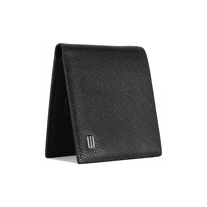 SEPTWOLVES Top Grain Sheepskin Wallets With Money Clip Unisex Black-1
