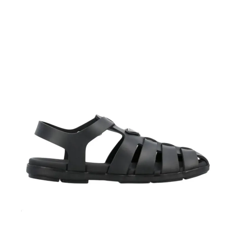 PRADA Triangle Roman Sandals Men's Black-1