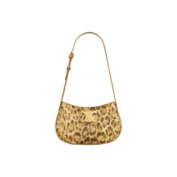 CELINE Triomphe Canvas Handbag, Shoulder Bag Women's Leopard Print