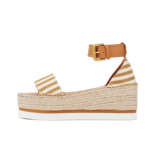 See By Chloé Striped Platform Espadrilles