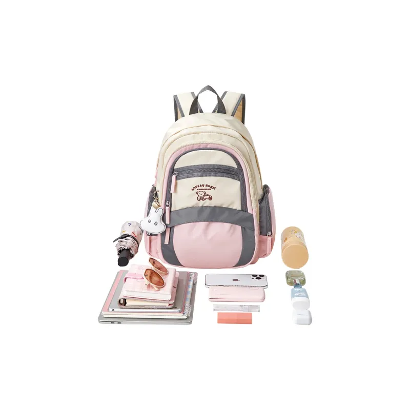 Miffy Oxford Backpack Large Size Women's Pink/Green-5