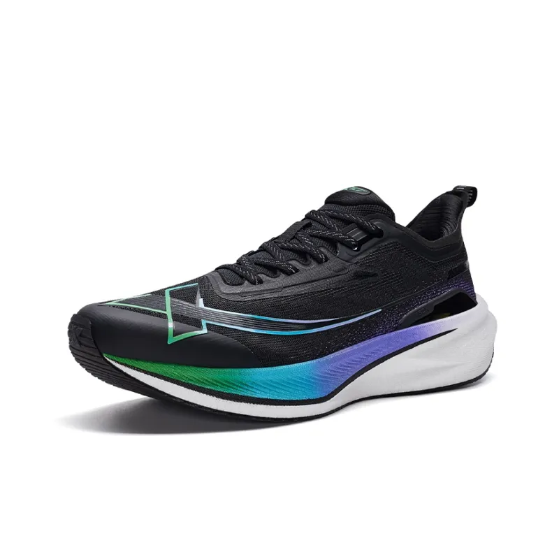 XTEP Two Thousand Kilometers 2.0 Cushioning, Wear Resistant Low Top Racing Running Shoes Men's Black/Scallion Green-2