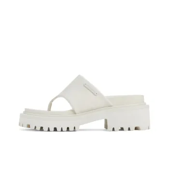 CHARLES&KEITH Small CK Slide Slippers 7cm Women's Chalk White/Black Black/Light Pink Light Pink