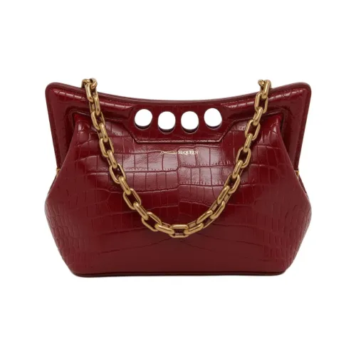 Alexander McQueen Peak Vegan Material Handbag Shoulder Bag Women's Red