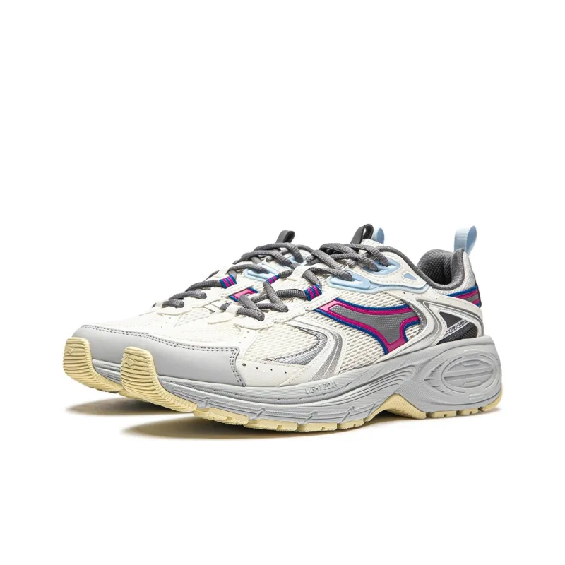 LiNing 92 CICI V2 Cushioned Slip Resistant Low Top Running Shoes Women's White Gray-2