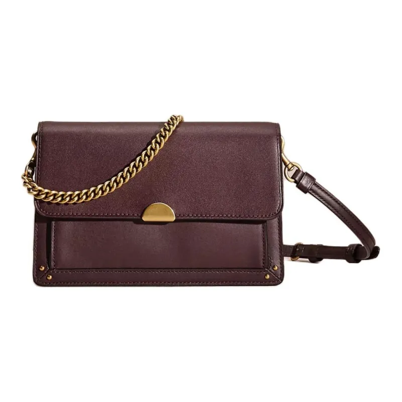 COACH Dreamer Glove Tanning Shoulder Bag Crossbody Bag Small Size Women's Brass Purple Red-0