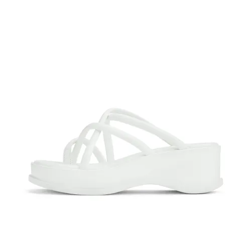 CHARLES&KEITH Small CK Slide Slippers 5cm Women's White/Black/Black/Animal Print/Brown/Brown