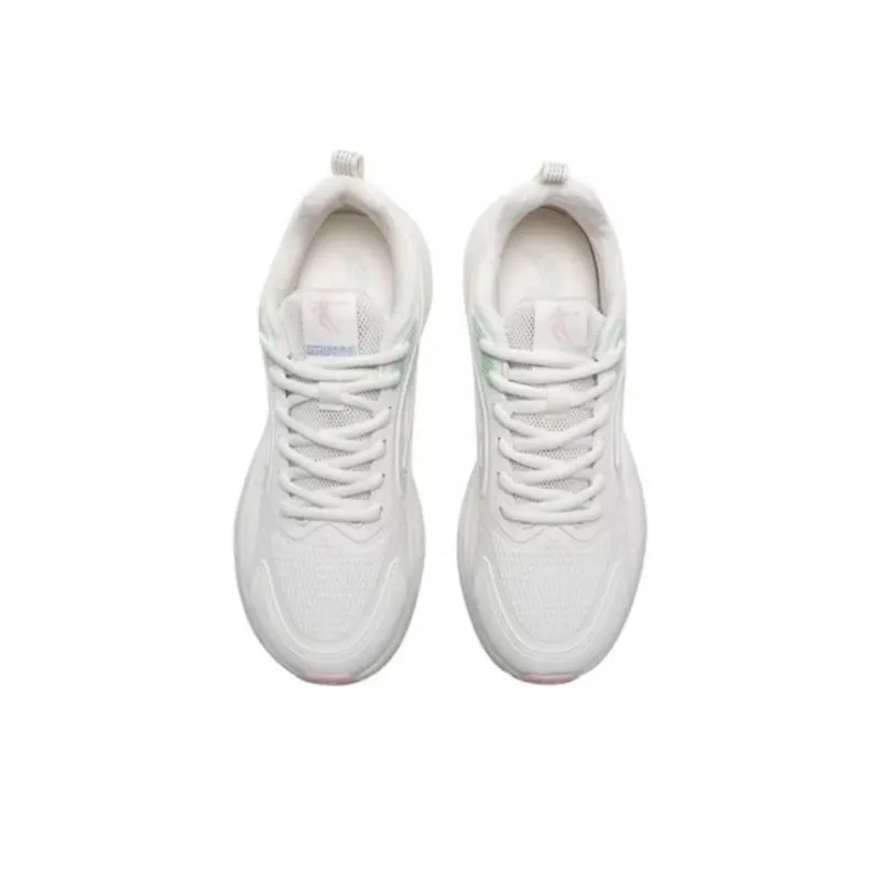 QIAODAN Cushioning Anti Slip And Wear Resistant Low Top Casual Shoes Women's Cloud Pink White-3