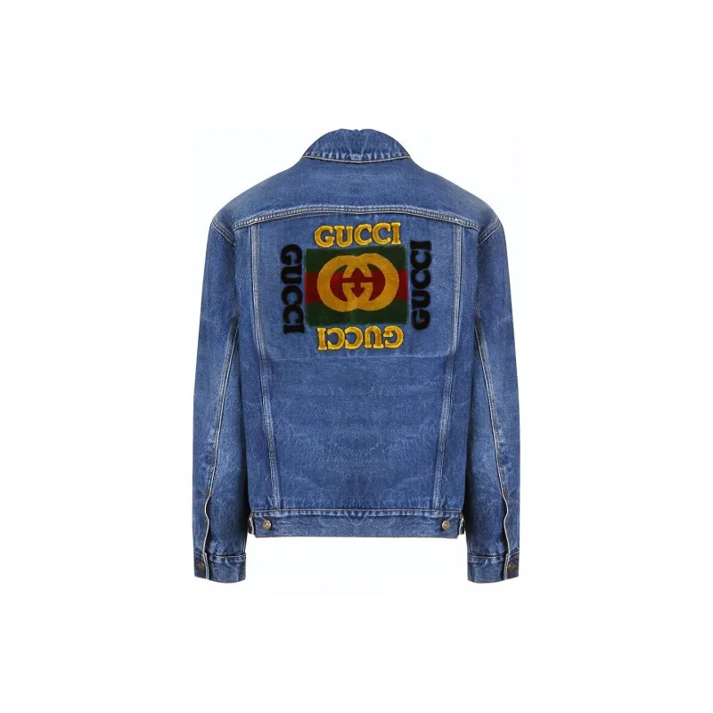GUCCI Patch Detail Oversized Denim Jacket-1