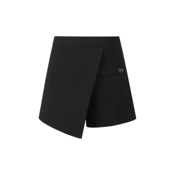 Three Quarters Casual Short Skirts Women's Black