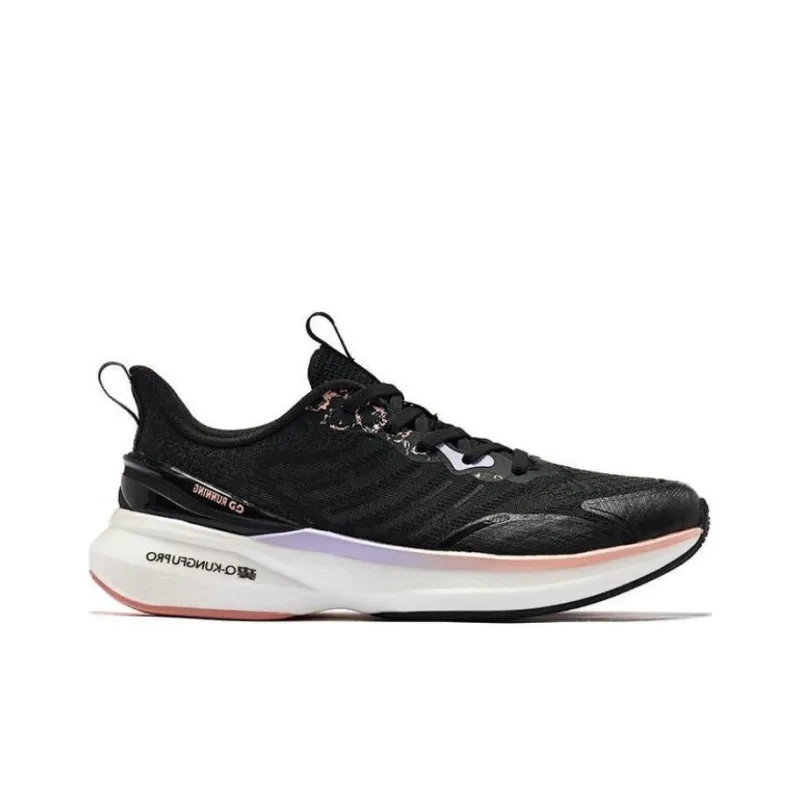 QIAODAN Popularity 12 Anti Slip Wear Resistant Low Top Running Shoes Women's Black Pink-1