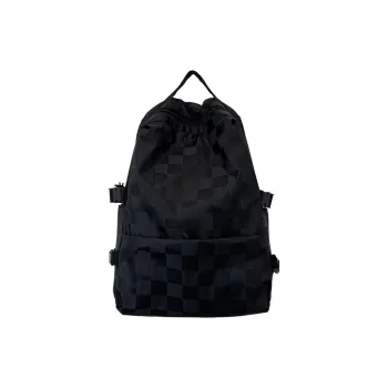 MingLu Nylon Backpack Regular Unisex Black/White