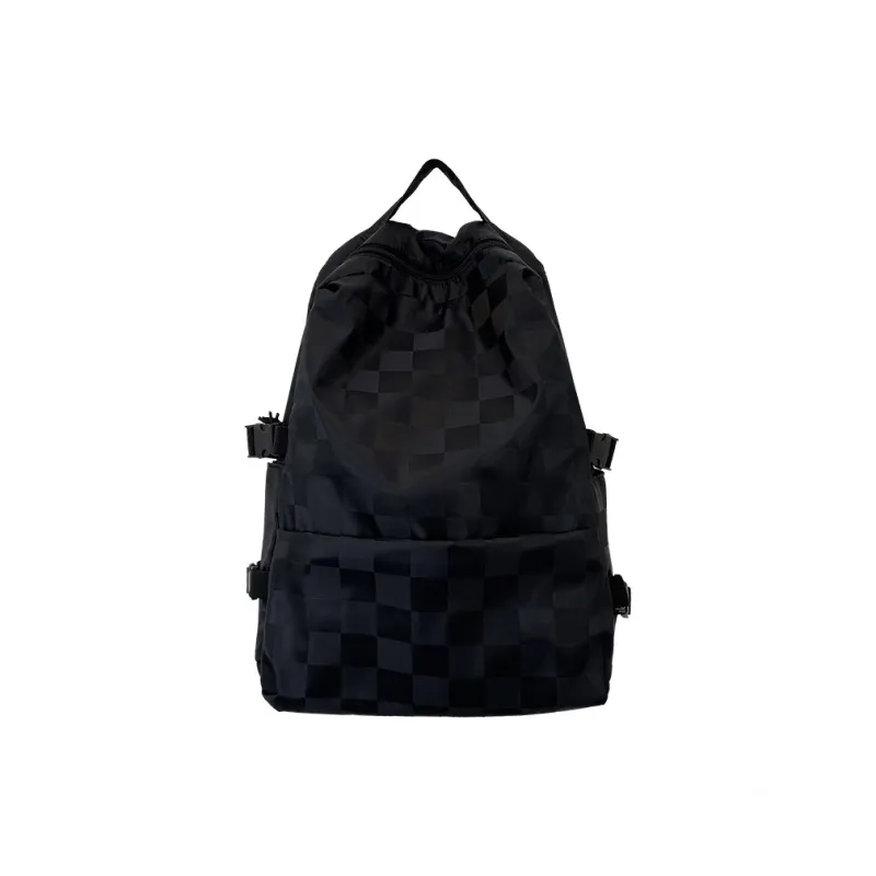 MingLu Nylon Backpack Regular Unisex Black/White-0