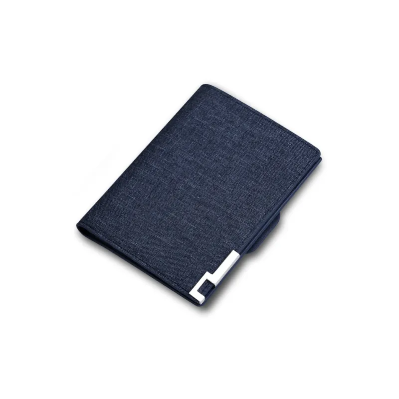WilliamPOLO Canvas Wallet With Multiple Card Slots Coin Purse Canvas Bag Regular Men's Blue/Black-2
