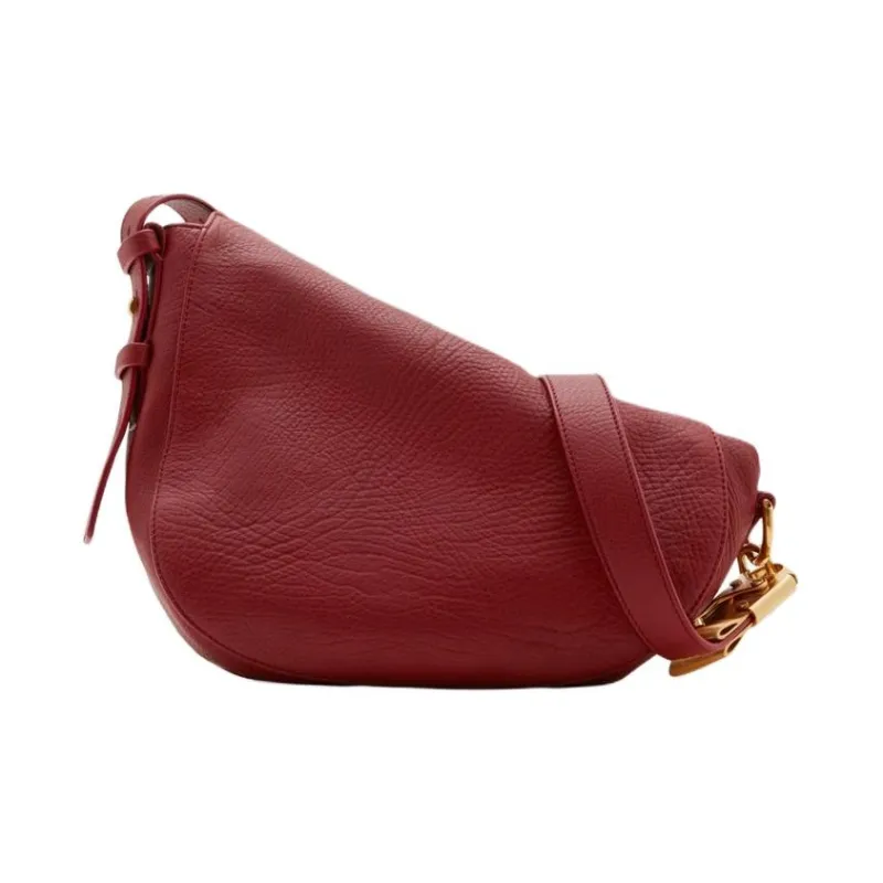 Burberry Knight Grain Calfskin Crossbody Bag, Shoulder Bag Women's Ruby Color-2