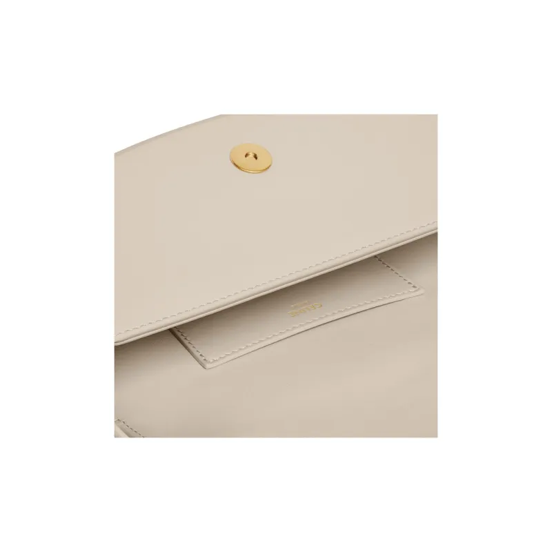 CELINE Tabou Smooth Calf Leather One Shoulder Portable Handheld Crossbody Bag Mini Women's Light Stone-5