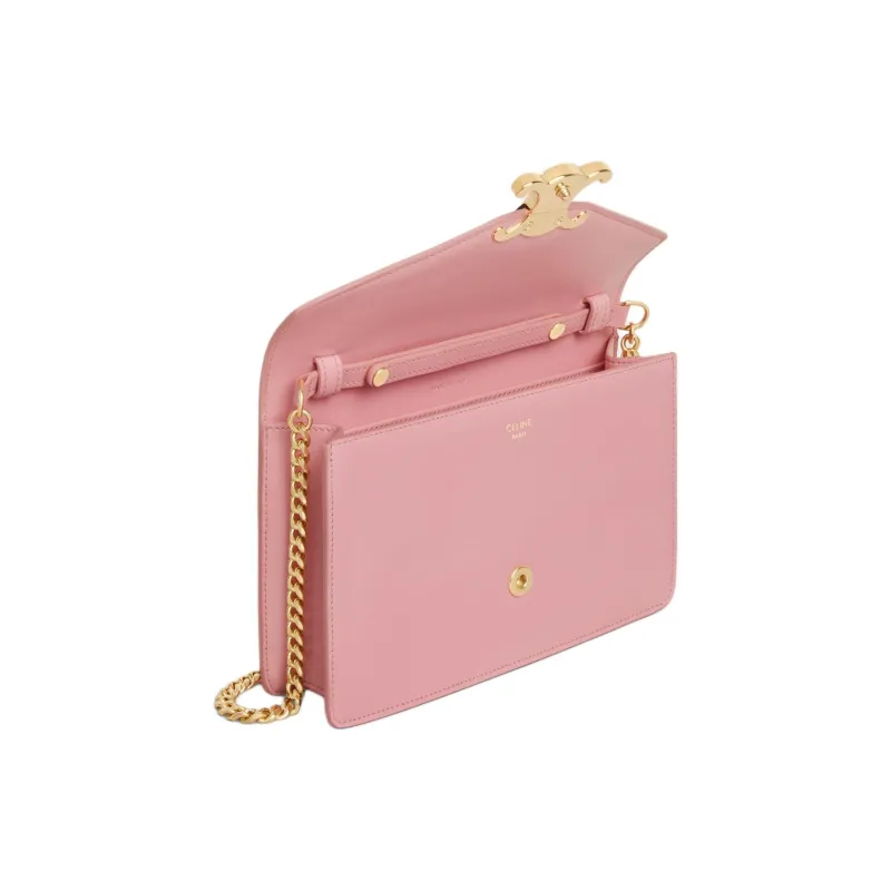 CELINE Shiny Calfskin Wallet Women's Rose Pink-3