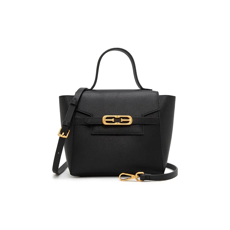 ELLE Leather Shoulder Bag, Crossbody Bag, Handbag Women's Black/Gray-0