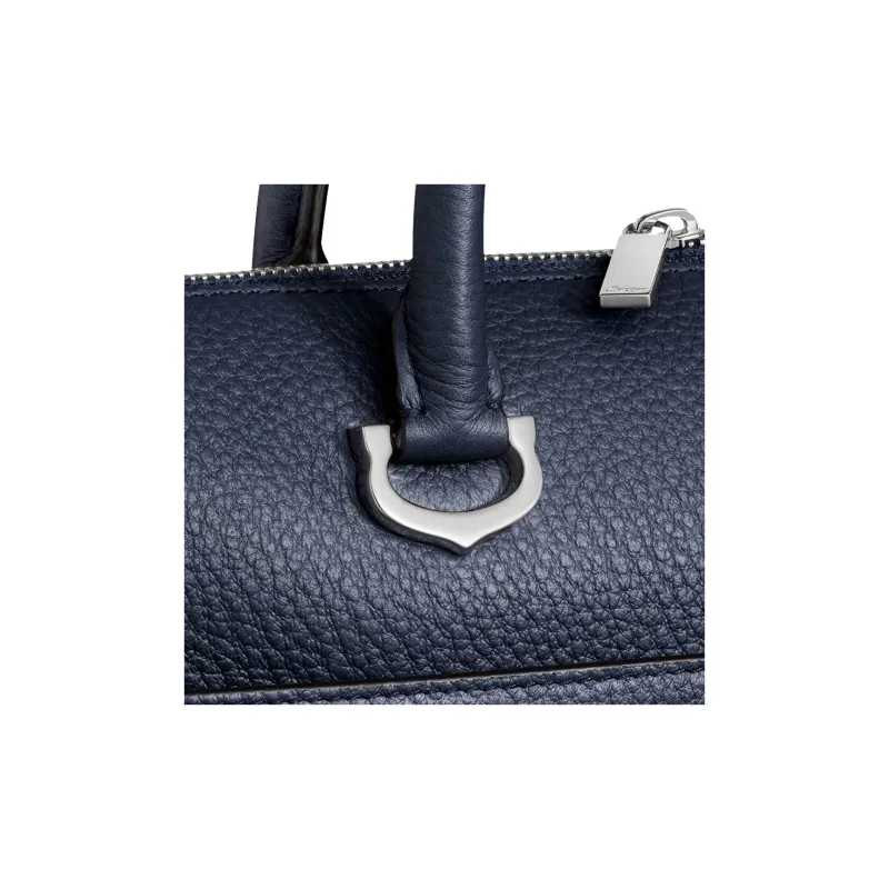 CARTIER Must De Cartier Cow Leather Briefcase Shoulder Bag Crossbody Bag Handbag Small Size Unisex Navy-2