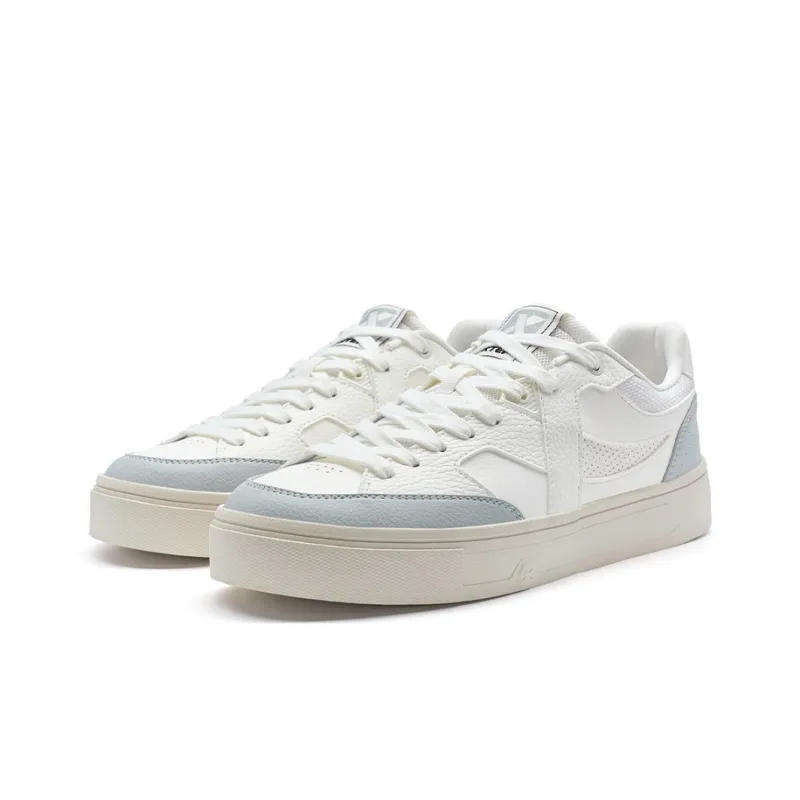 XTEP Maxx se Abrasion Resistant Breathable Low Top Skateboard Shoes Men's White Gray-4