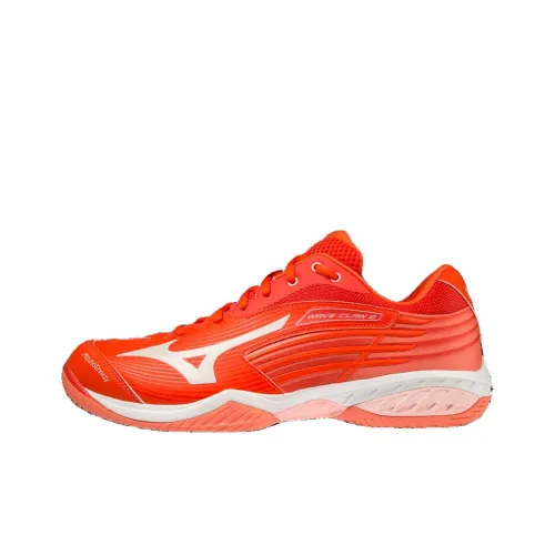 Mizuno Claw 2 Anti-Slip And Wear-Resistant Breathable Low-Top Badminton Shoes Unisex Orange White