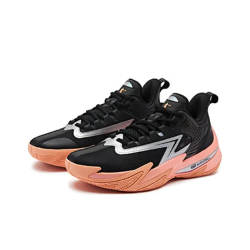 QIAODAN Sharp Thorn 7TEAM Cushioned Slip Resistant Low Top Basketball Shoes Men's Black-2