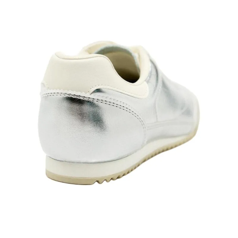 ZARA Low-Top Casual Shoes Women's Silver-4