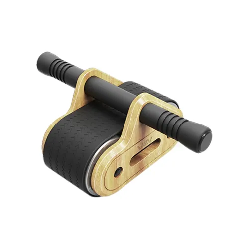 Meibu Abdominal Rollers Strappy Support Unisex Bamboo Wood Color