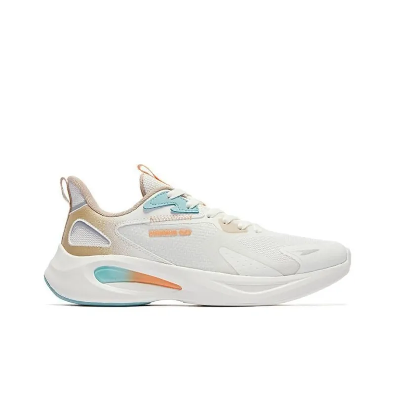 QIAODAN Hydrogen Shadow Cushioned Slip Resistant Low Top Running Shoes Men's White-1
