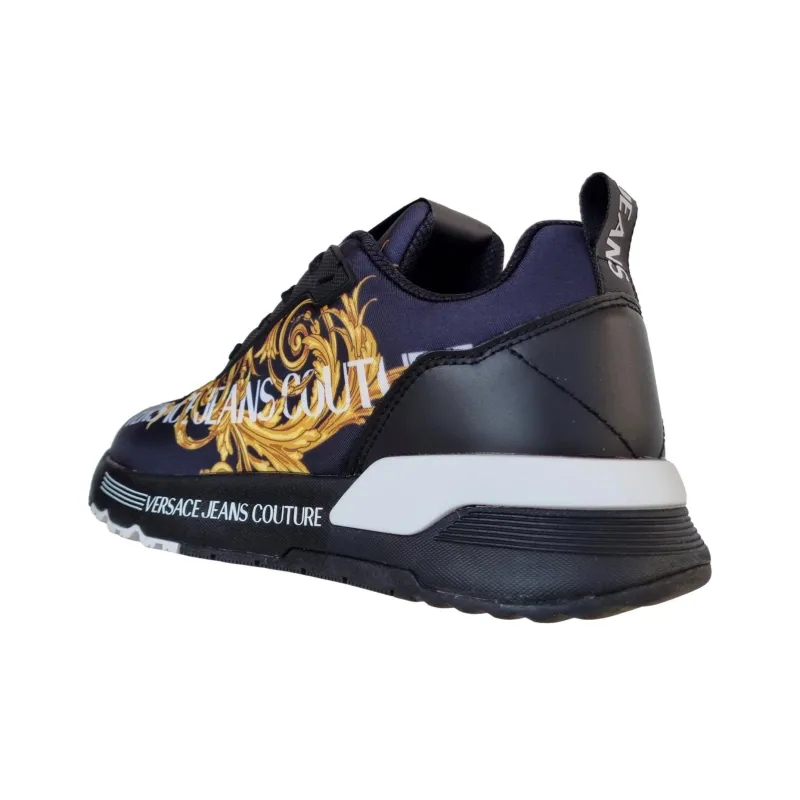 VERSACE Jeans Couture Dynamic Slip Resistant Low Top Sports Casual Shoes Men's Black-3