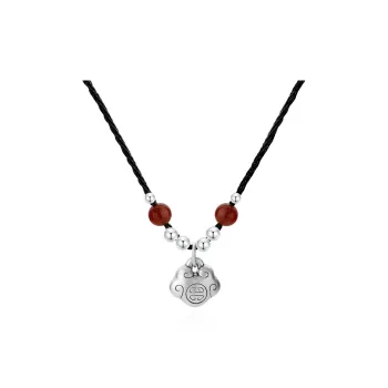 Welcome To The Treasure Agate Date Love Confession Box Fortune And Safety Jade And Gemstone Necklace Women's