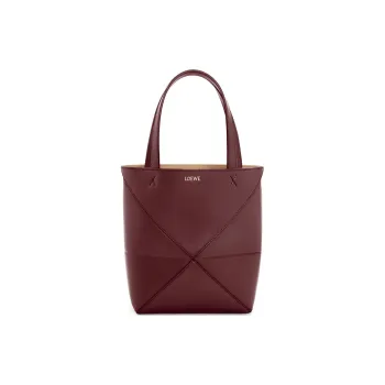 LOEWE Cow Leather Tote Bag, Shopping Bag, Handbag Mini Women's Dark Burgundy Red