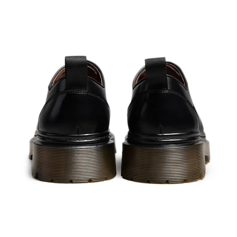 Zuti Cleanfit Shiny Big Head Derby Shoes Casual Shoes Men's Black-3