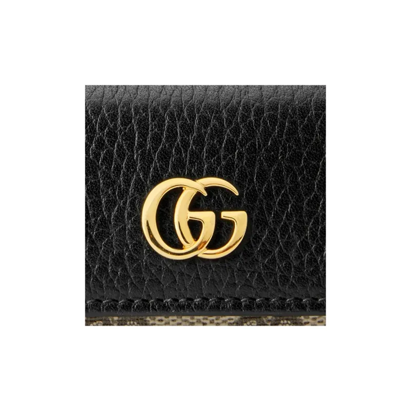GUCCI GG Marmont Canvas With Leather Key Pouch Women's Ebony/Black-4
