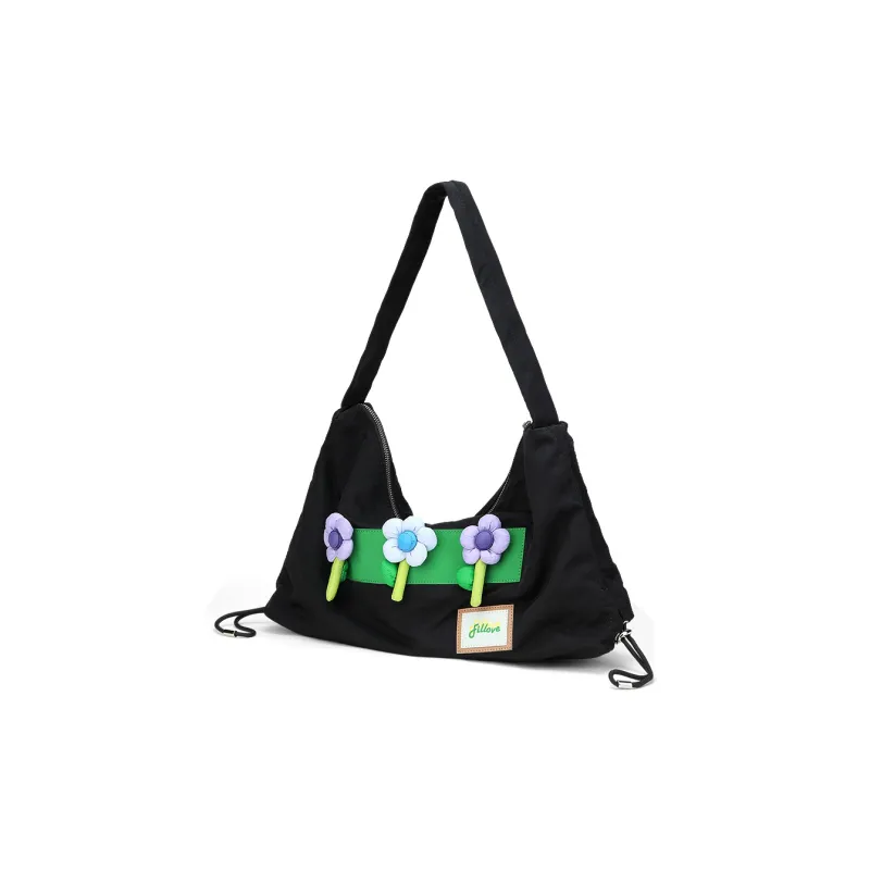 Fillove Fabric Crossbody Bags Shoulder Bags Regular Women's Black/Beige-1