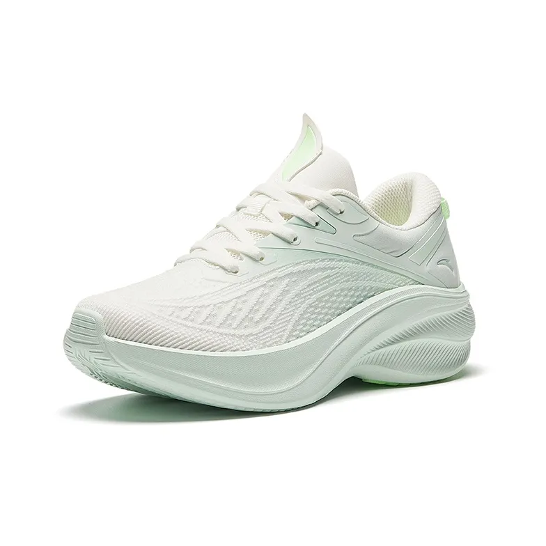 Anta Cushioning, Abrasion Resistant, Breathable, Lightweight Low Top Running Shoes Women's White Green-1